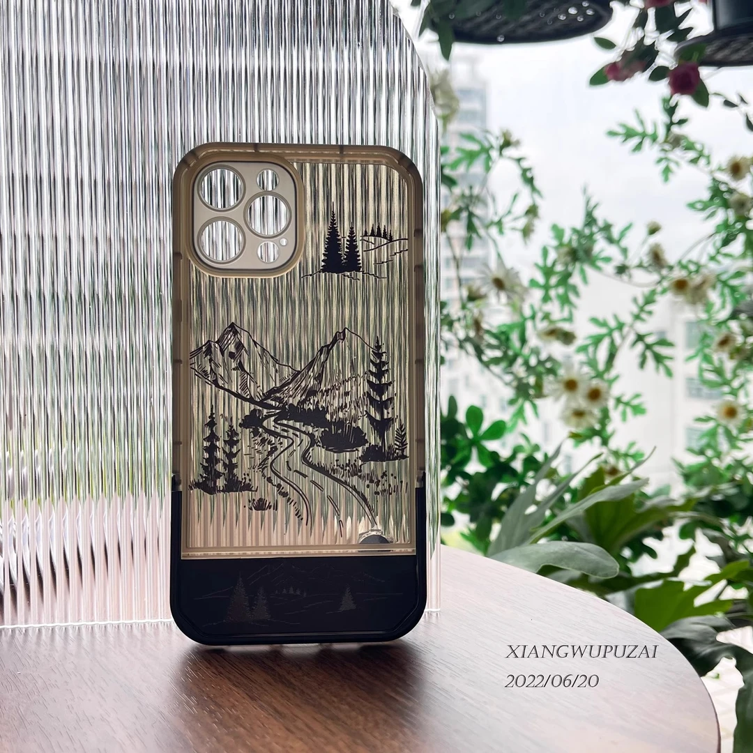 中式风景适用苹果16华为荣耀vivo/iqoo/oppo小米隐形支架手机壳