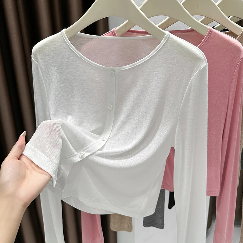 轻薄防晒上衣配吊带裙子披肩罩衫白色圆领冰丝凉感开衫外搭女夏季