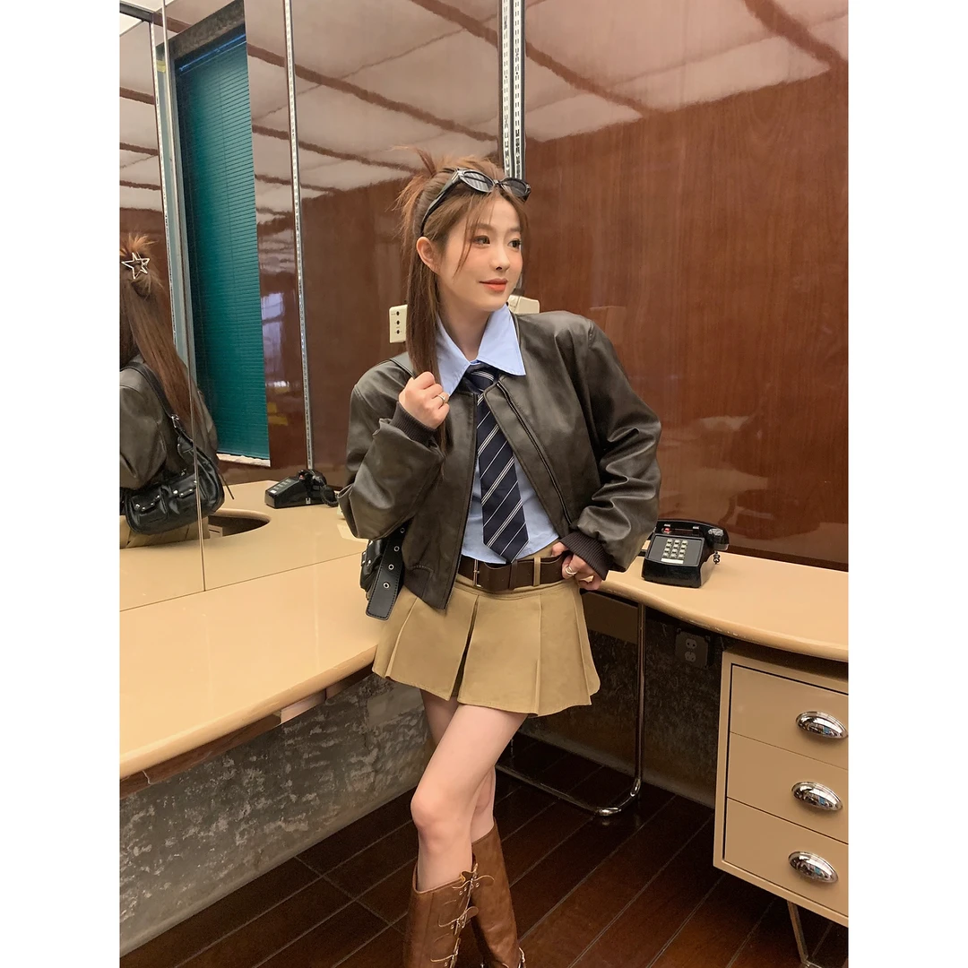 2428050秋季时尚休闲韩版百褶裙