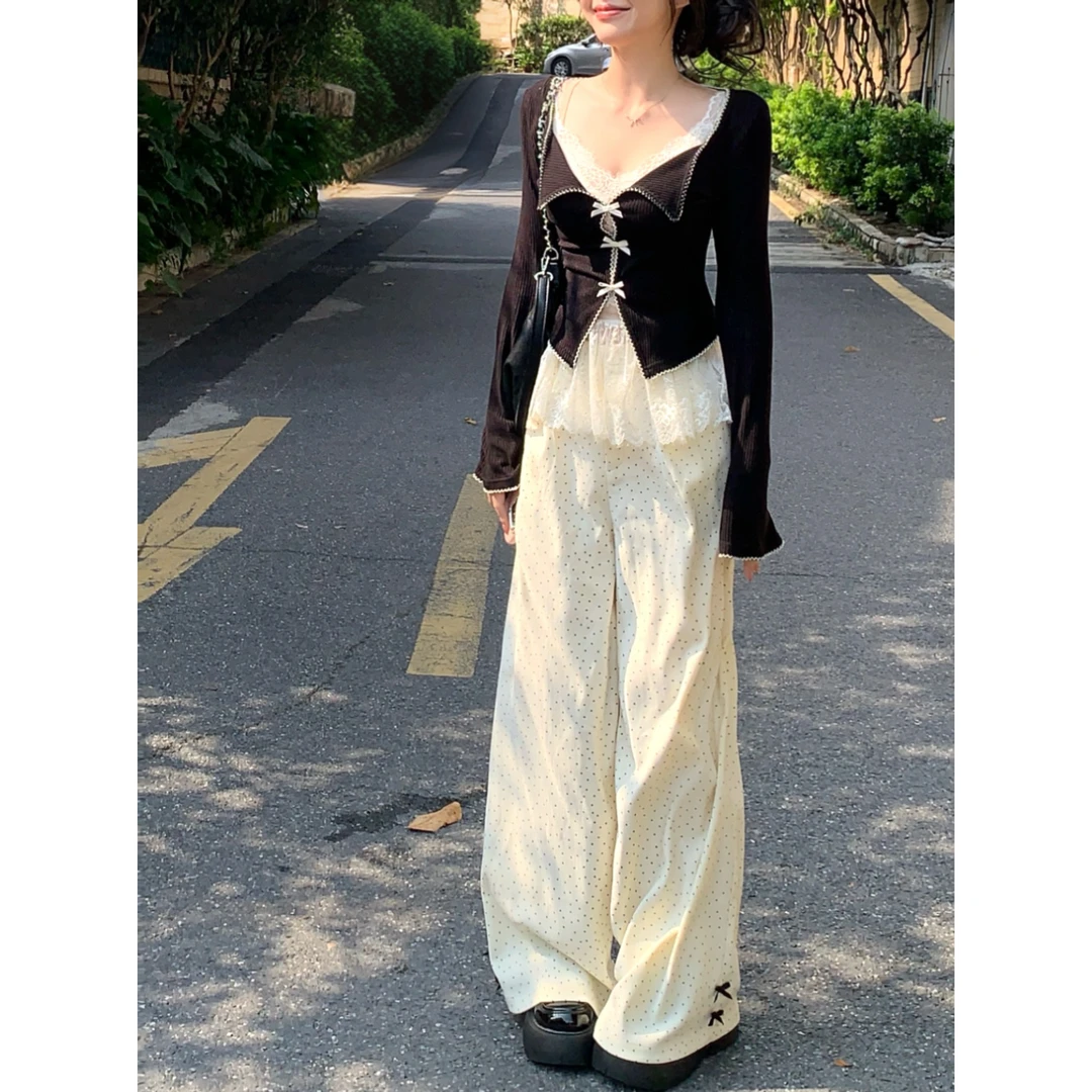 瑞茜·威瑟斯 暗里着迷 秋季休闲小众宽松显瘦长款休闲裤R6503H
