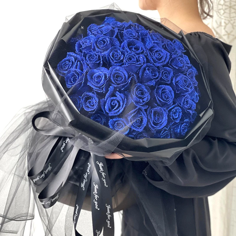 蓝色妖姬真花花束鲜花速递同城花店配送生日送女友北京上海广州店