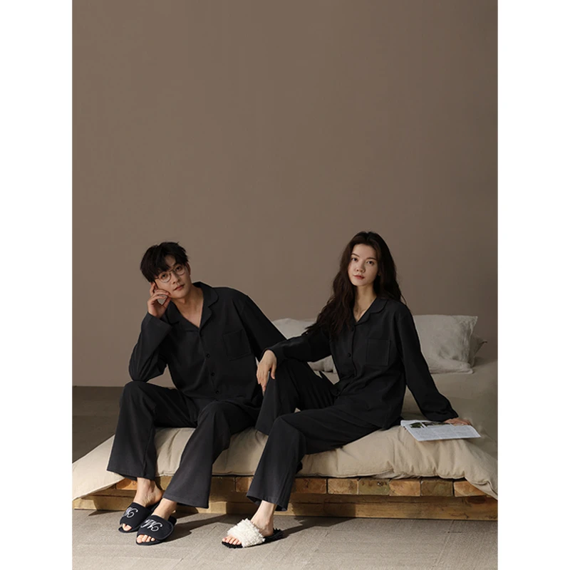 【德绒】情侣睡衣男女双面磨毛秋冬高档加厚加绒青少年家居服套装
