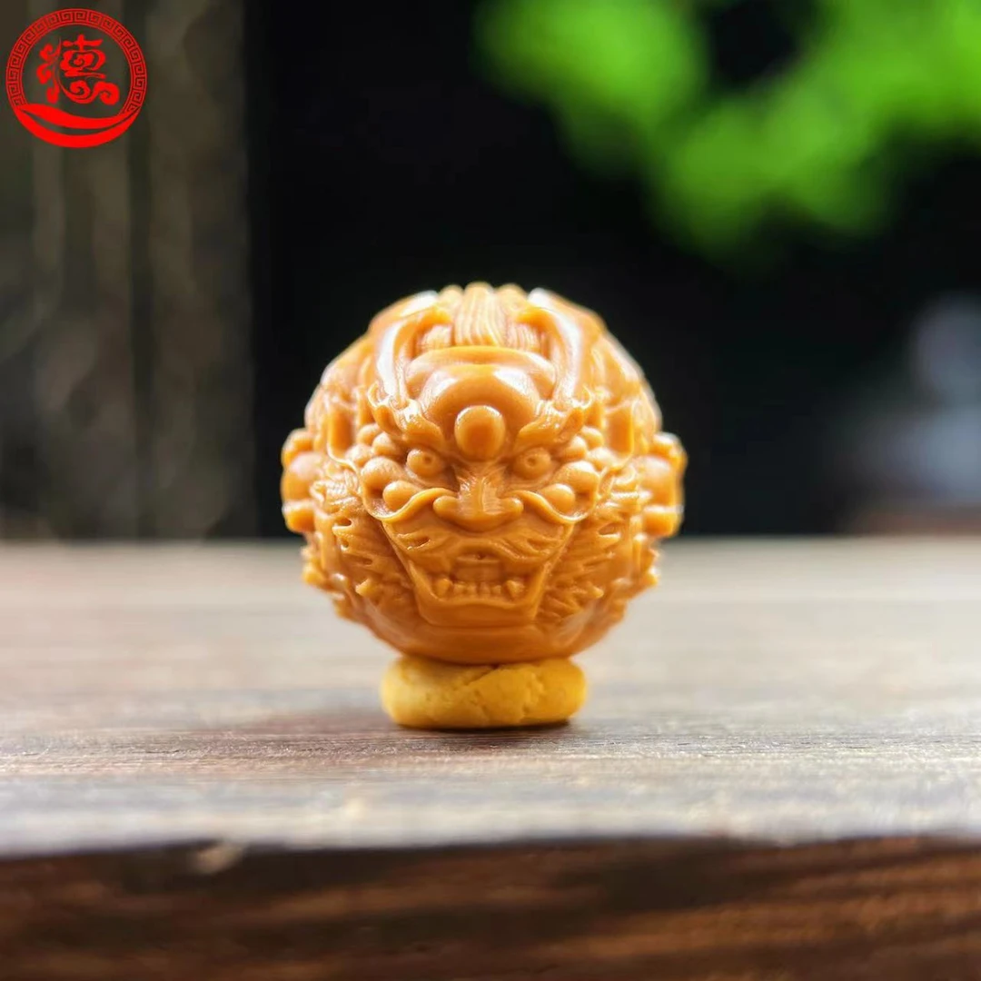 猴头核桃1.6新款龙三通单粒文玩手串男女同款送长辈手工雕刻