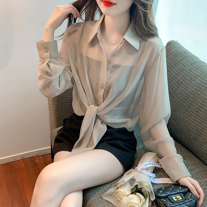 法式宽松薄款开衫防晒衬衫女夏季2025年新款长袖外套别致绝美上衣