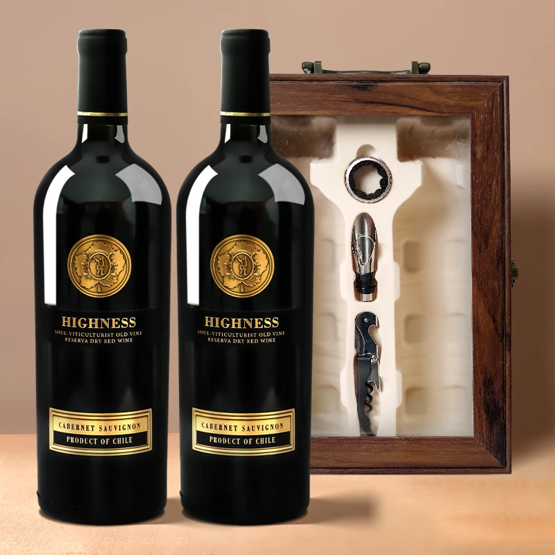 正宗智利原瓶进口灵魂种植者老藤珍藏干红葡萄酒双支礼盒送人大气