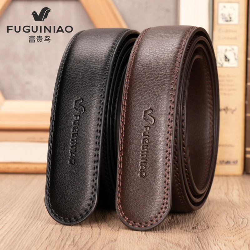 富贵鸟皮带男士腰带无头皮带真皮男士带身无扣裤带牛皮不带头男