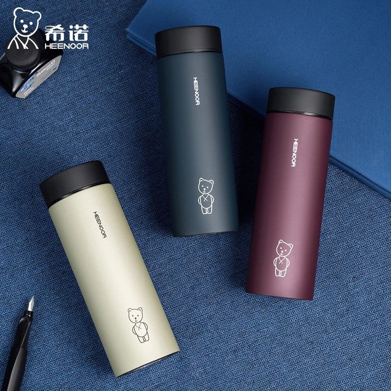 希诺保温杯男士高档商务水杯办公室不锈钢杯车载高级感茶杯8062