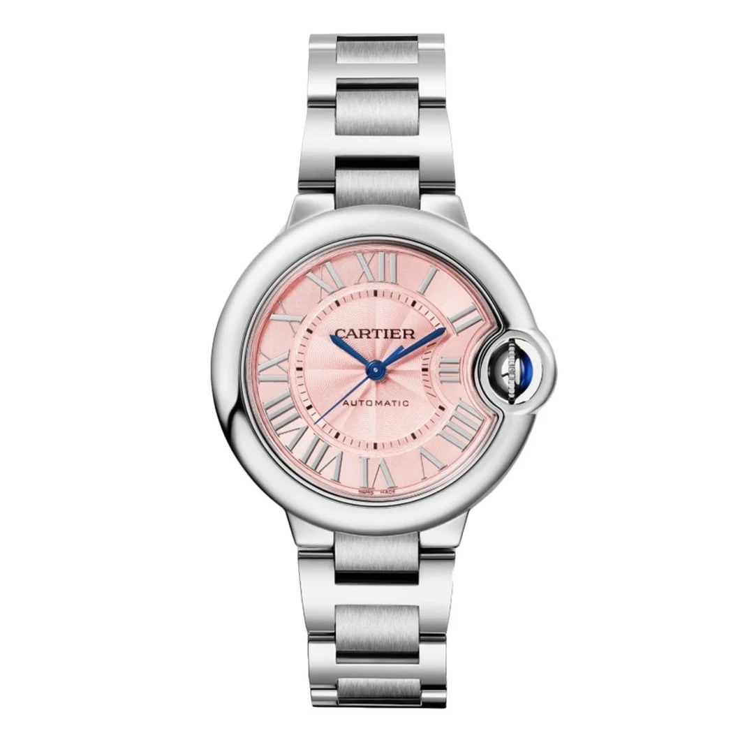 99新 Cartier/卡地亚 蓝气球W6920100 33表径粉盘女士机械表 单表