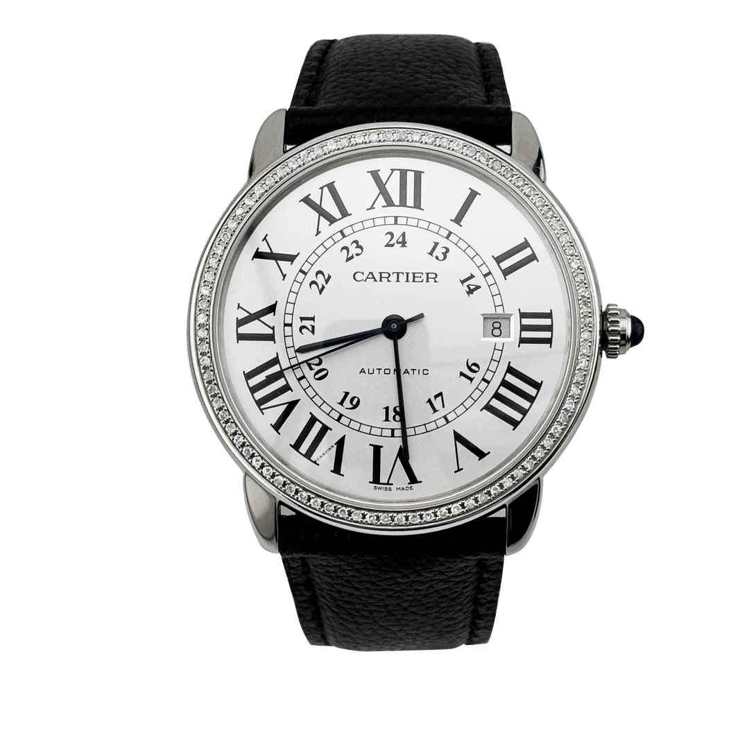 99新 Cartier/卡地亚 伦敦W6701010 表经42皮带后钻男士手表 单表