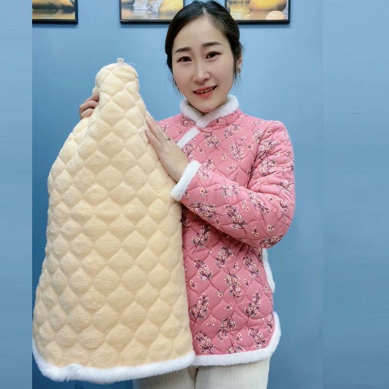 网红爆款复古棉衣女冬季新款加绒保暖民族风花棉袄洋气盘扣小棉衣