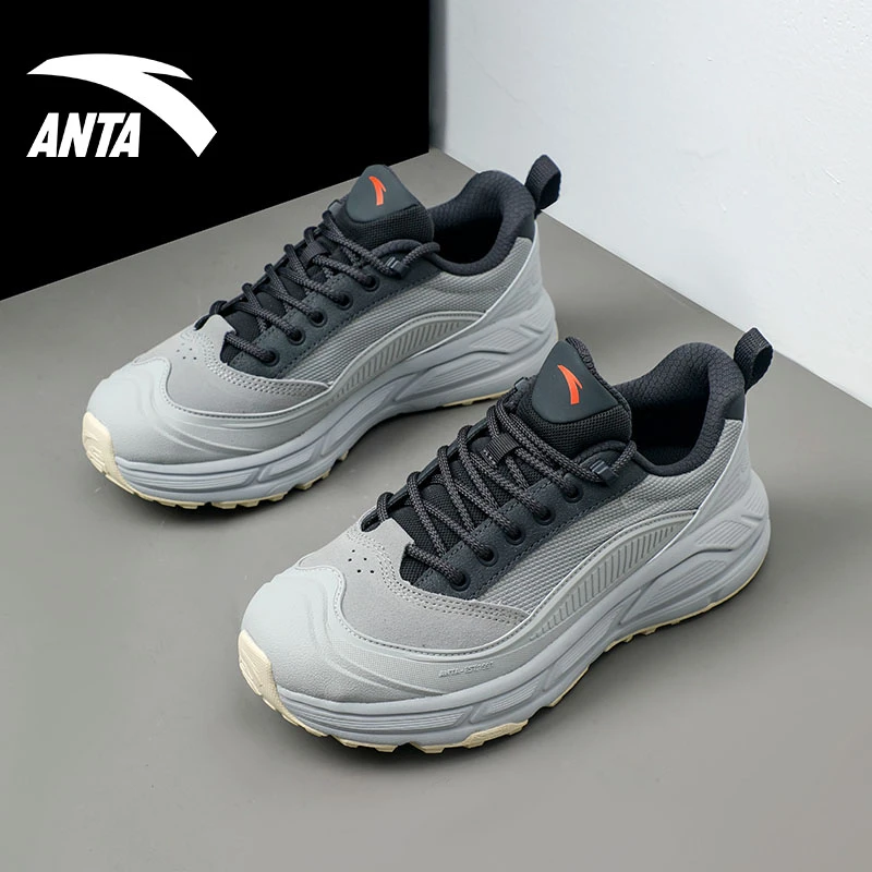 安踏踏青老爹鞋男灰色潮流复古学生2025春季新款厚底增高运动鞋子