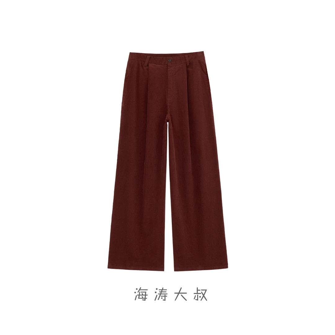 【海涛大叔】布衣同款高腰休闲灯芯绒阔腿裤 BBGKZL-815