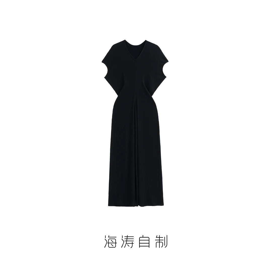 MOVNSENR 「Tina」气质女神收腰V领短袖连衣裙 HMRD7116