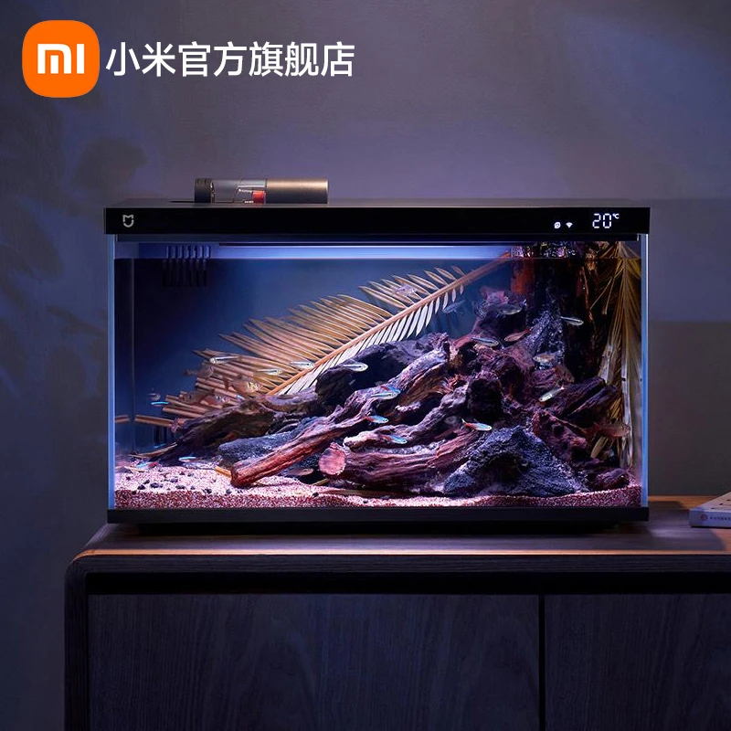 小米米家智能喂食生态过滤客厅小型造景家用超白玻璃桌面循环鱼缸
