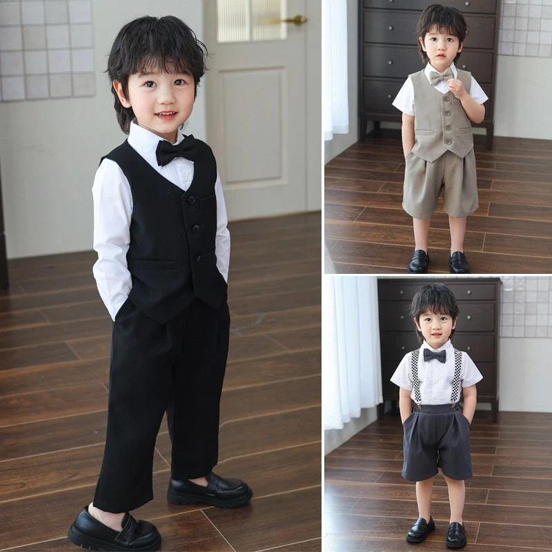 儿童西装套装男孩花童礼服宝宝周岁服装汉服男童抓周洋气西服套装