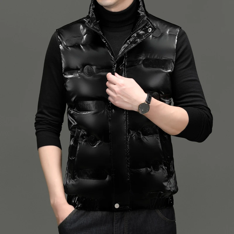 【品质甄选】2024冬季新款白鸭绒男士羽绒马甲外套坎肩时尚休闲无袖