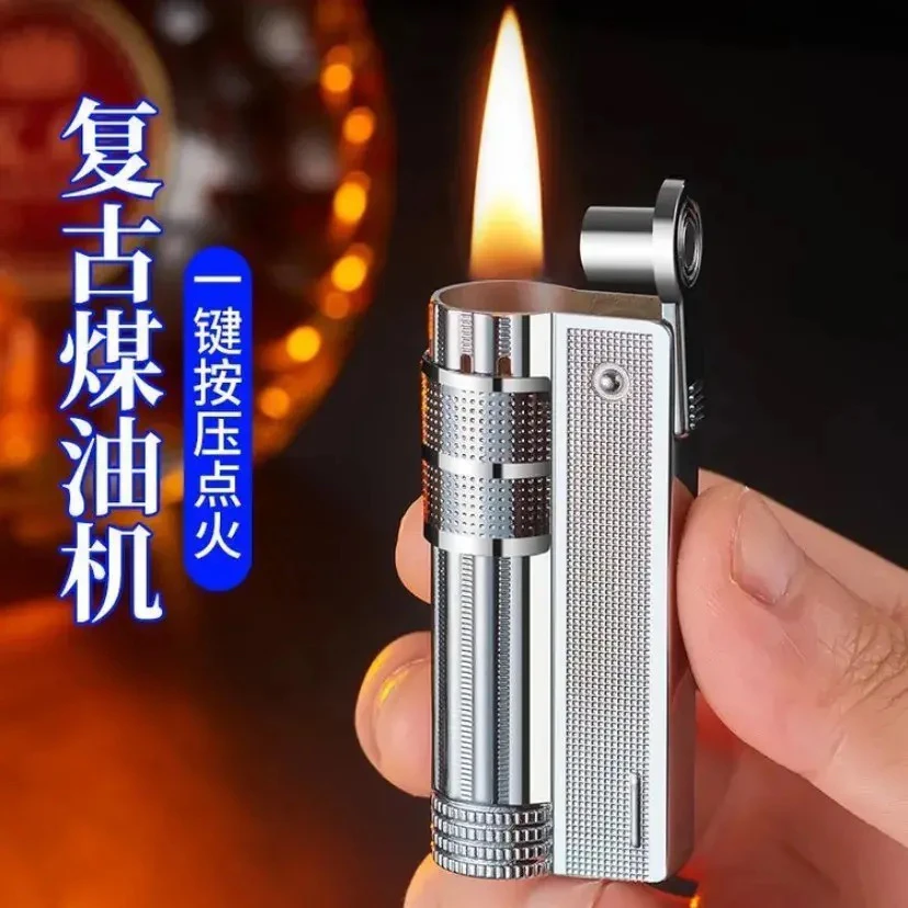 战壕煤油打火机2024新款防风个性创意砂轮仿古经典打火机送男友潮