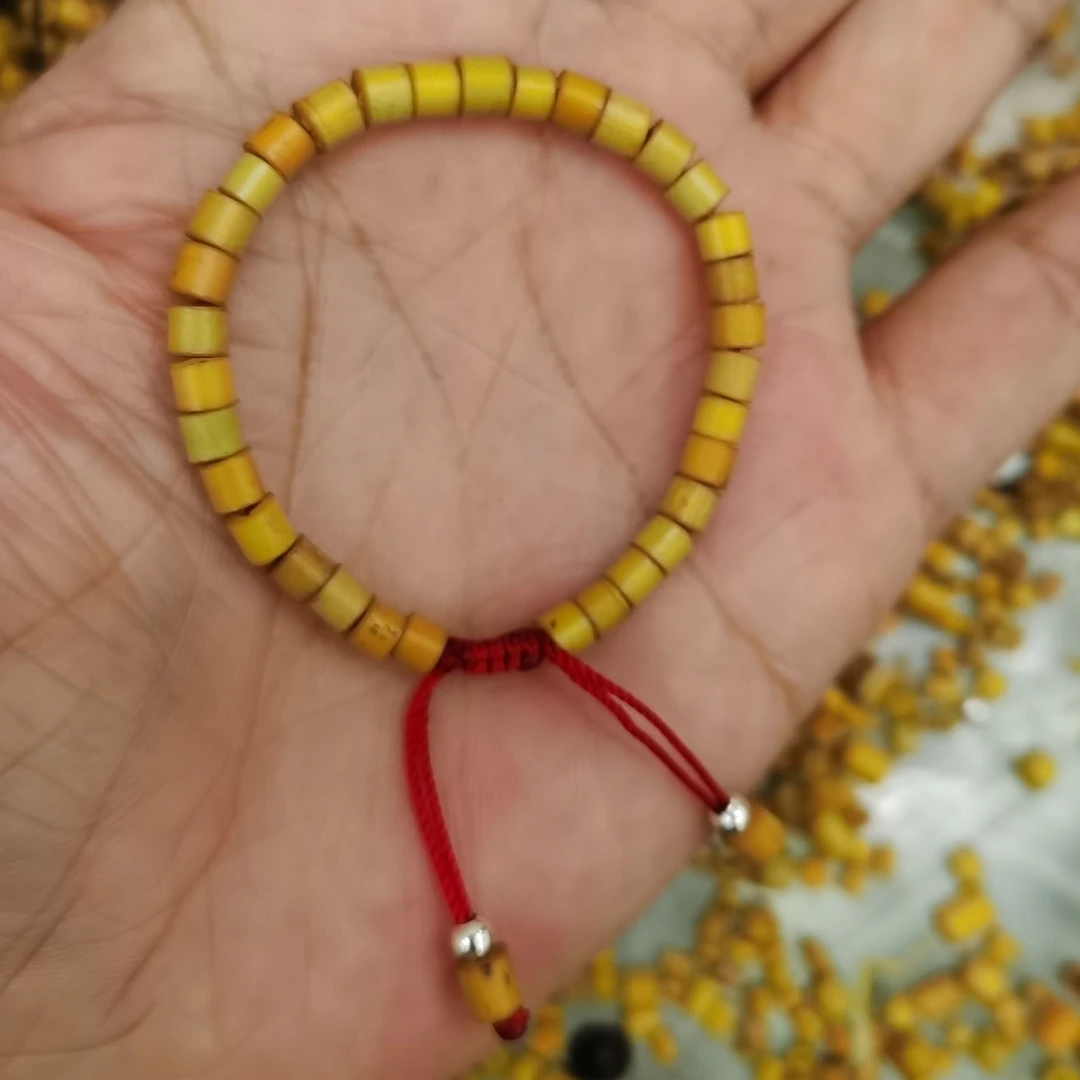非金属木质手链 小婴儿孩子大人金竹银珠子梓梗手工编织手链06