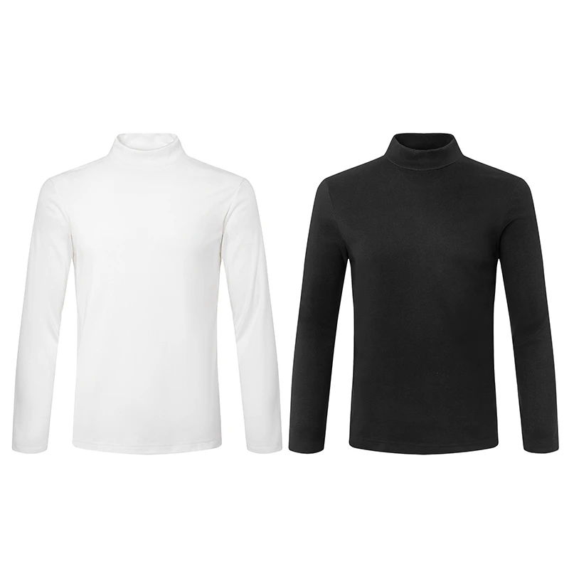 【高领徳绒打底】300G白色长袖t恤男女潮牌ins港风潮流百搭情侣