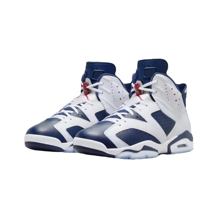 Jordan Air Jordan 6高帮复古篮球鞋 男款 白蓝 2024版CT8529-164