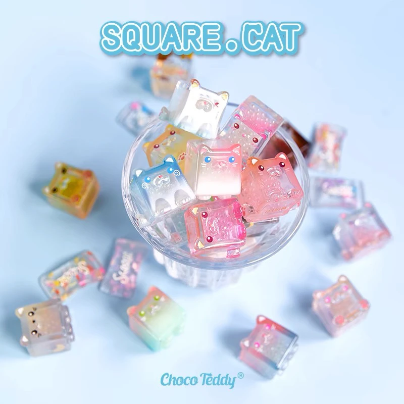 正版方块叠叠猫二代盲袋可爱萌粒冰块猫咪公仔盲盒摆件手办生日礼