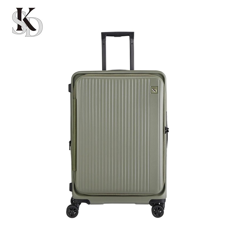 圣卡缔前开盖行李箱可扩展拉杆箱20寸25寸28寸登机箱皮箱大容量