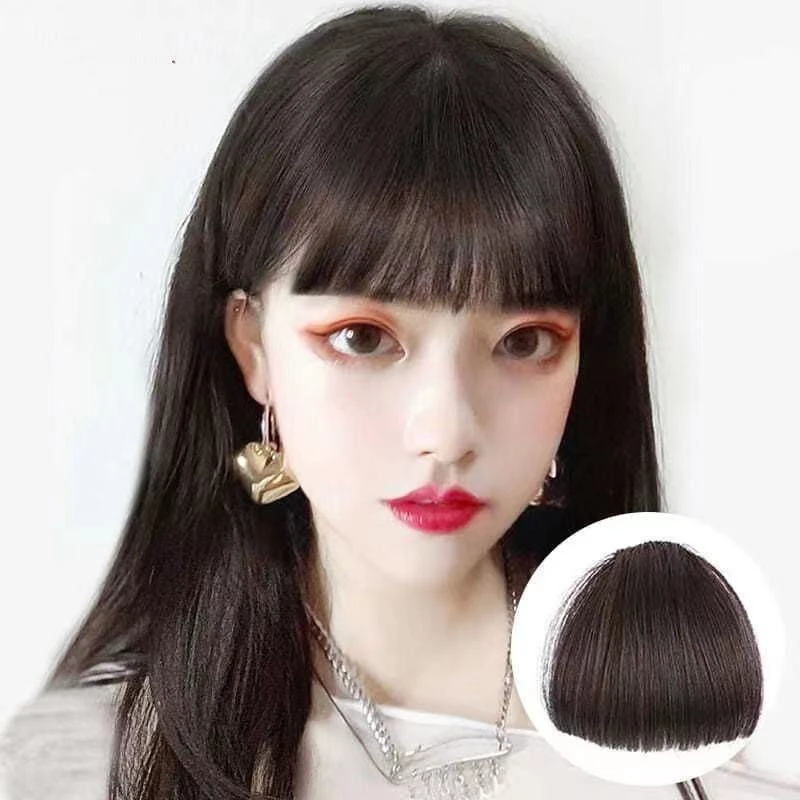 漫画刘海假发女圆脸一刀齐空气假刘海自然前额齐刘海头帘假发片