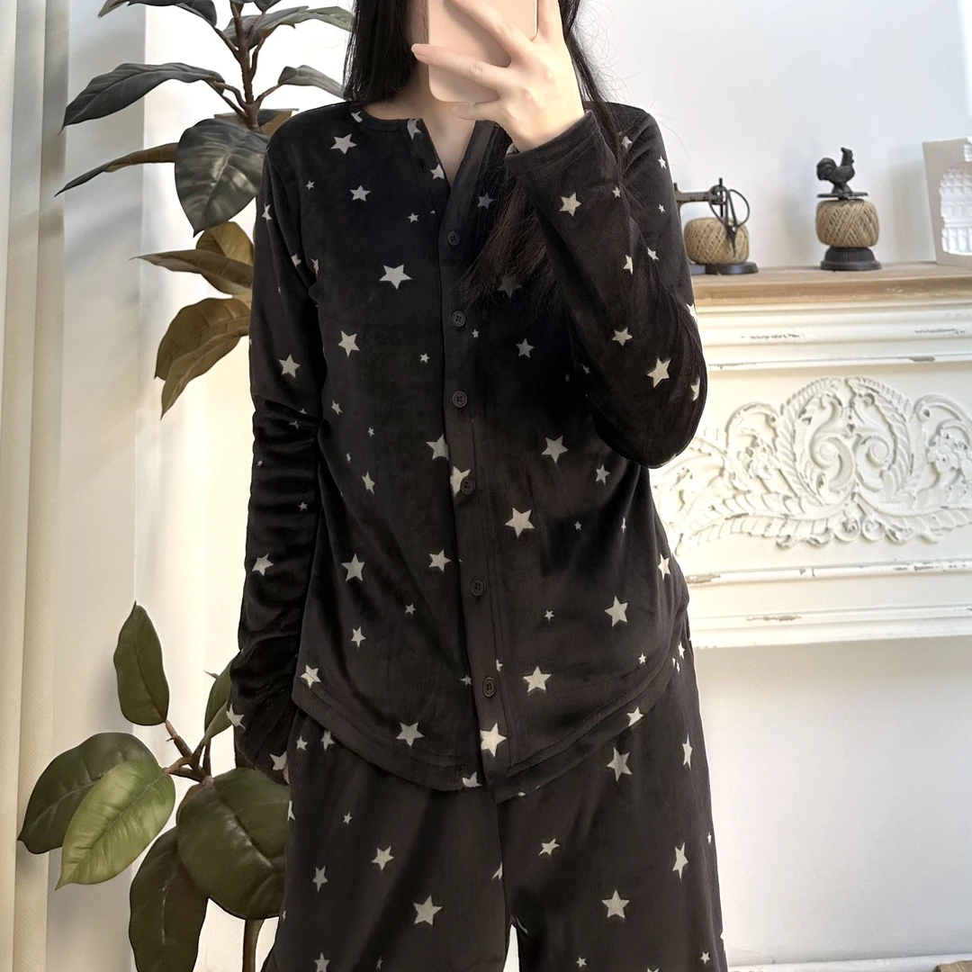 【繁星点点】星司睿轻奢冬季毛绒家居服氛围两件套保暖显瘦睡衣套装