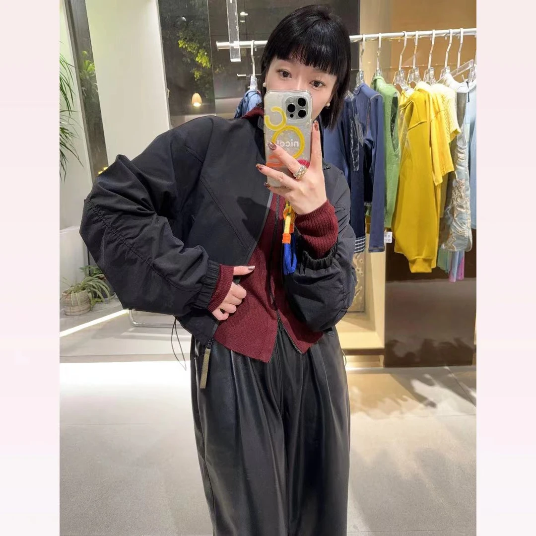 春苗女装     袖子褶皱棒球服    春秋休闲百搭长袖外套