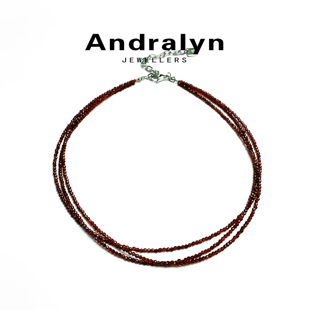 钛钢项链 咖色珠珠项链百搭时尚个性3274