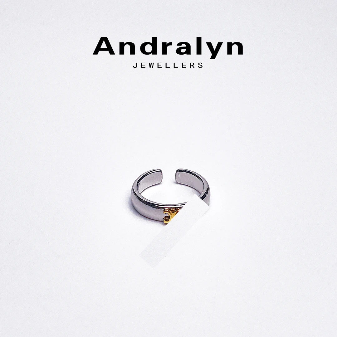 铜合金戒指 金银K开口戒指时尚小众简约2822