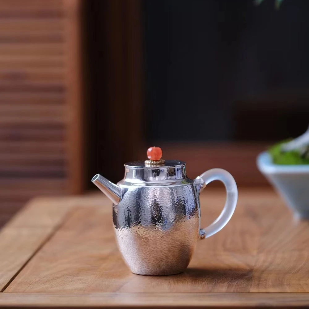 G00009  茶家小壶-银壶  银泡茶壶精工功夫茶道日式银壶