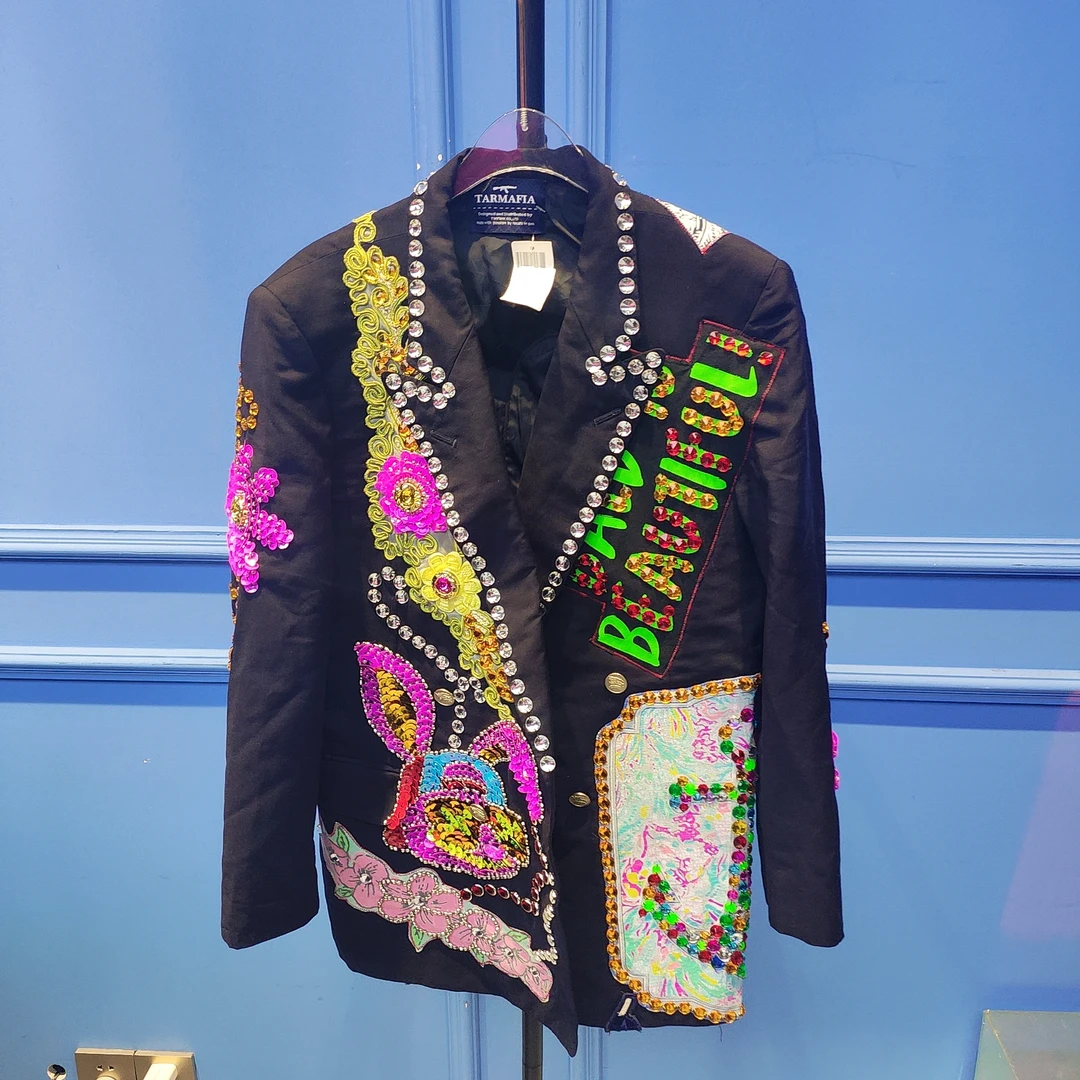 69704婷姐潮牌重工牛仔时尚百搭个性外套小西服