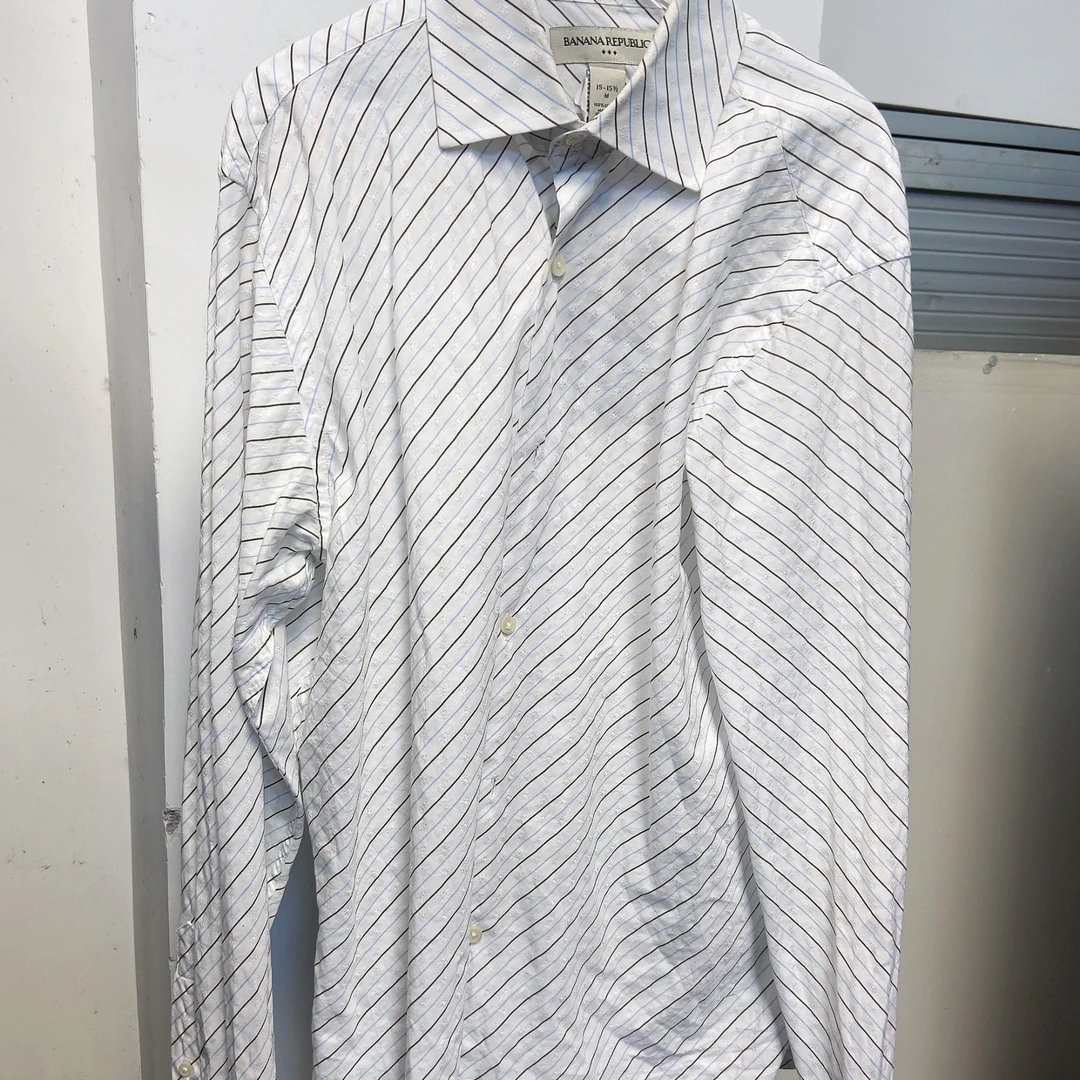 【婷姐定制】TT692气质长袖白色时尚休闲修身条纹印花衬衣