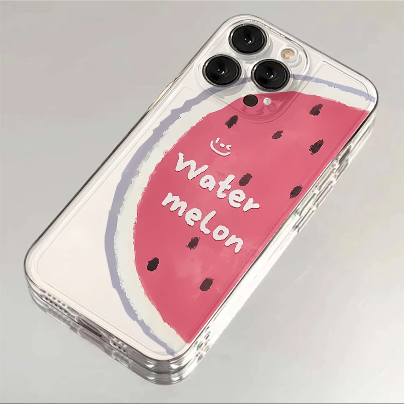 夏日粉西瓜iphone15苹果手机壳14promax软胶13pro透明12/创意XR新