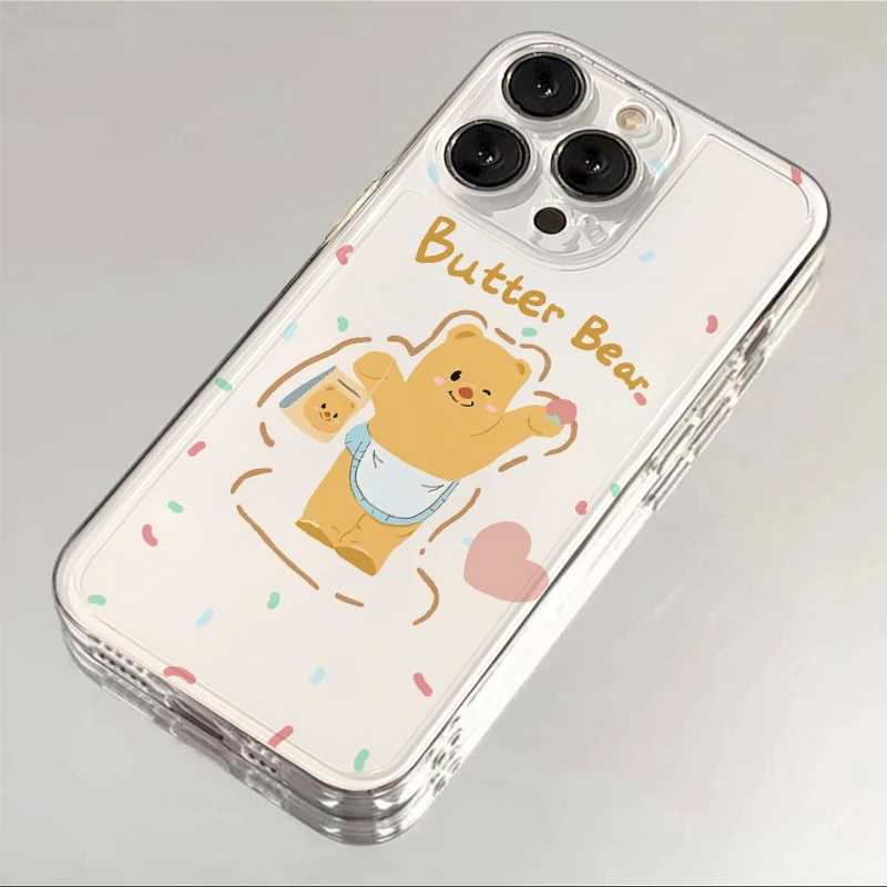 壳玛仕黄油维尼熊适用iphone15苹果13手机壳14promax透明12xr软壳