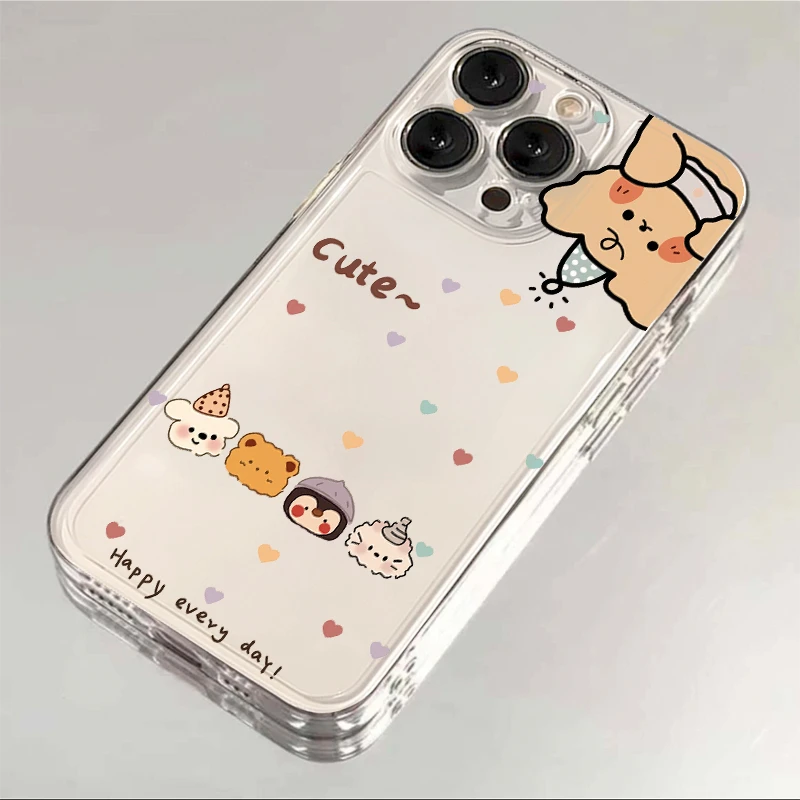 壳马仕可爱小熊适用苹果15手机壳iPhone14透明13防摔全包12软壳潮