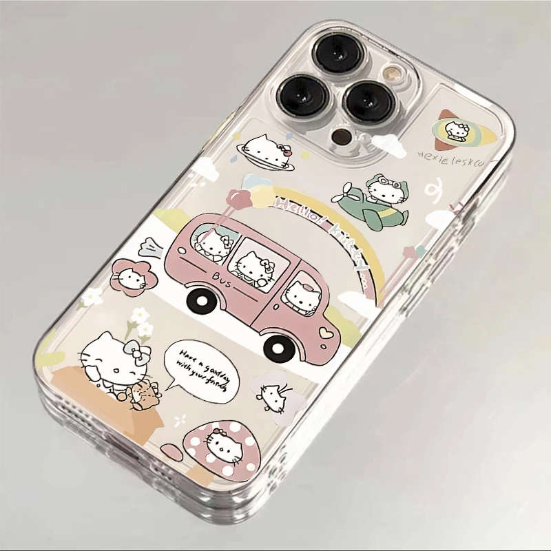 壳马仕KT猫巴士适用苹果15手机壳iPhone14透明13防摔12软壳11创意