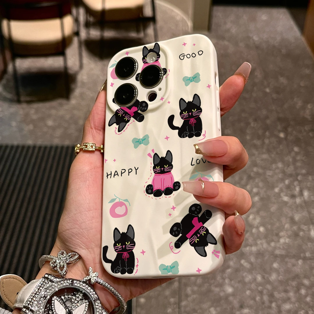 黑猫不快乐适用苹果15/14手机壳iPhone14promax软胶13pro12/11/xr