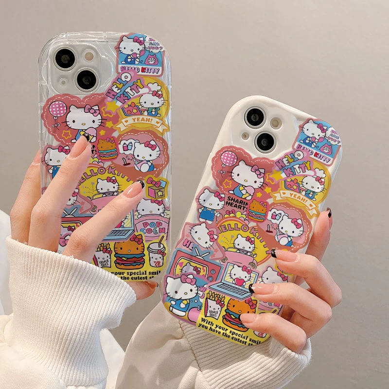 卡通凯蒂猫苹果15Plus手机壳13软iPhone14Pro/6/12防摔xs/xr/8p/7