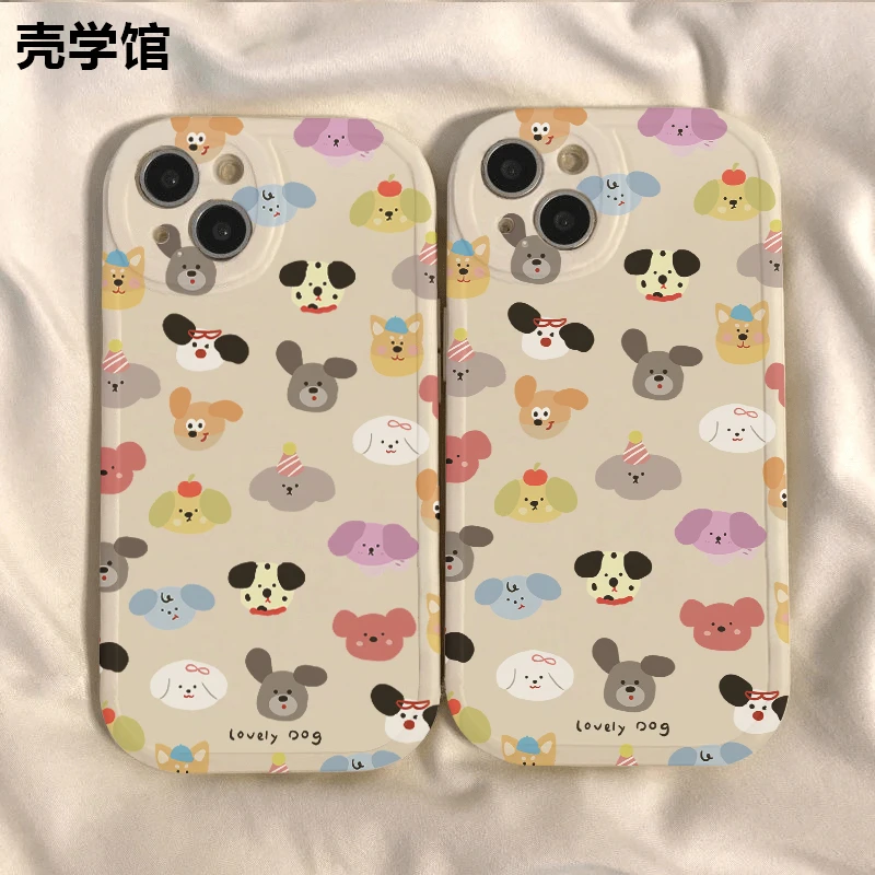 壳学馆满屏小动物适用苹果15手机壳iPhone14promax全包13防摔12女