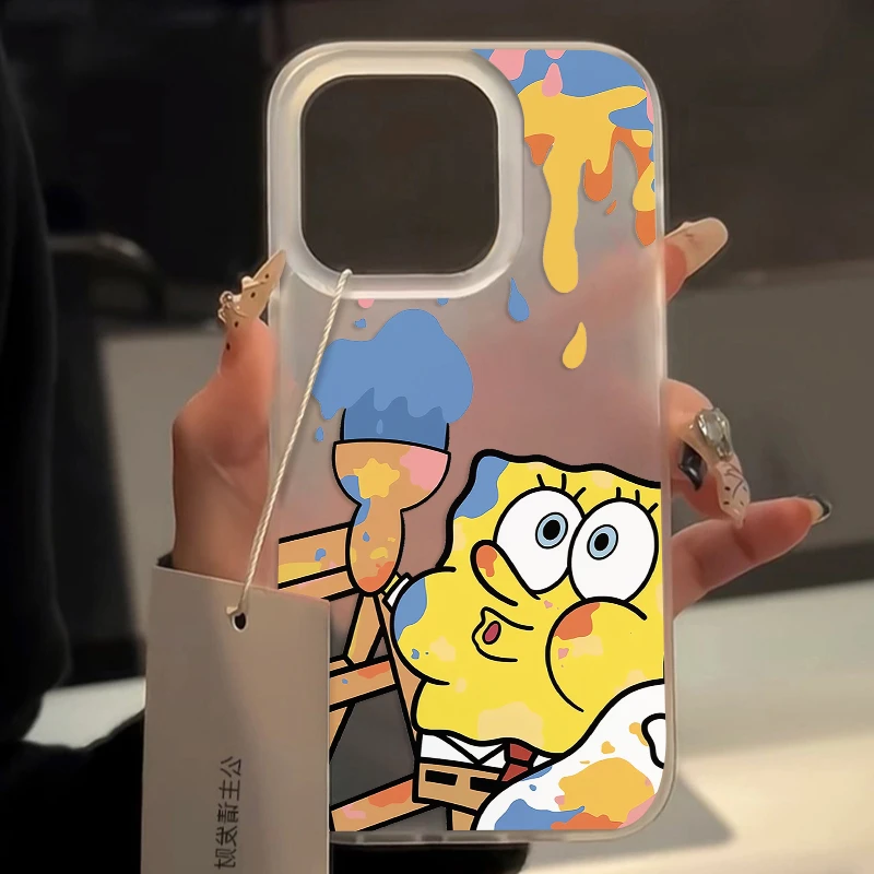 涂鸦海绵宝宝iphone15苹果14/13promax手机壳11软6s/7/8p卡通12xs