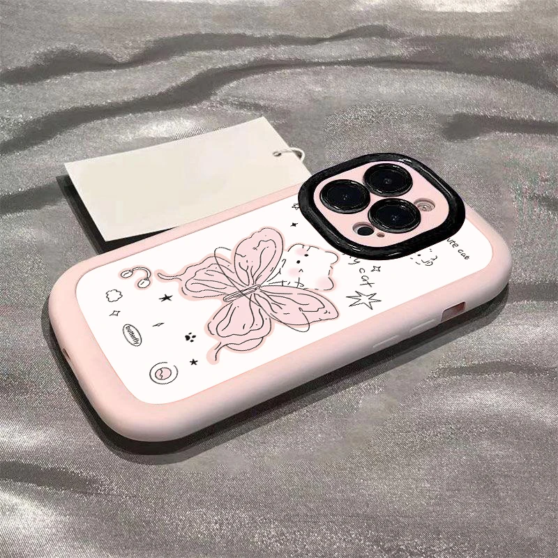 创意蝴蝶苹果15promax手机壳14iphone12/13新款11x软壳7/8p卡通6s