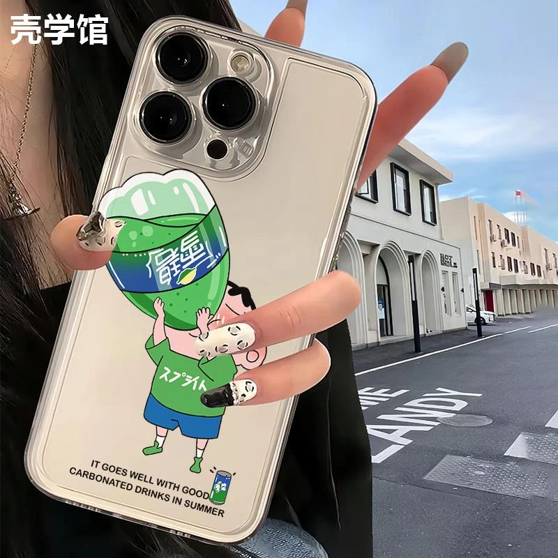 壳学馆饮料小新适用苹果15手机壳iPhone14promax透明13全包12软11