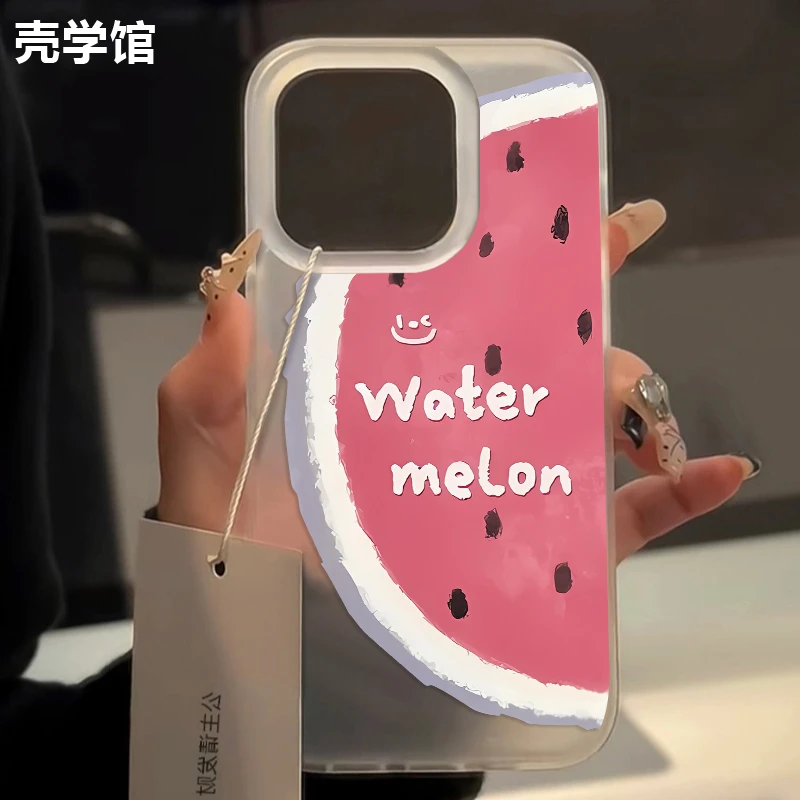 壳学馆抽象西瓜适用苹果15手机壳iPhone14promax大孔13防摔12创意