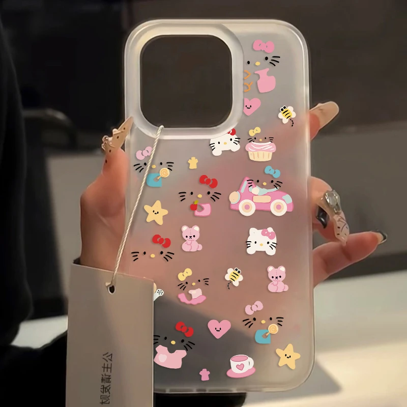 壳玛仕卡通凯蒂适用苹果15手机壳iPhone14promax大孔13防摔12创意