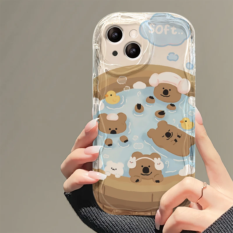 温泉海狸iPhone15苹果14promax手机壳13华为vivoOPPO小米一加软套
