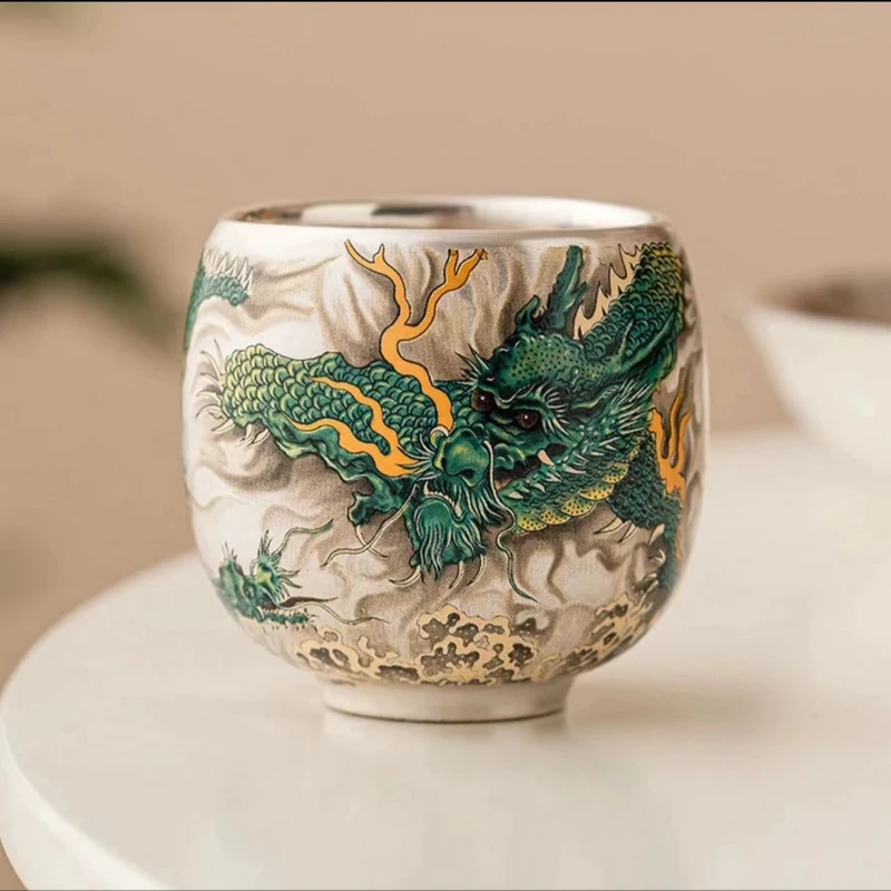 青龙银杯品茗杯主人杯龙蛋杯