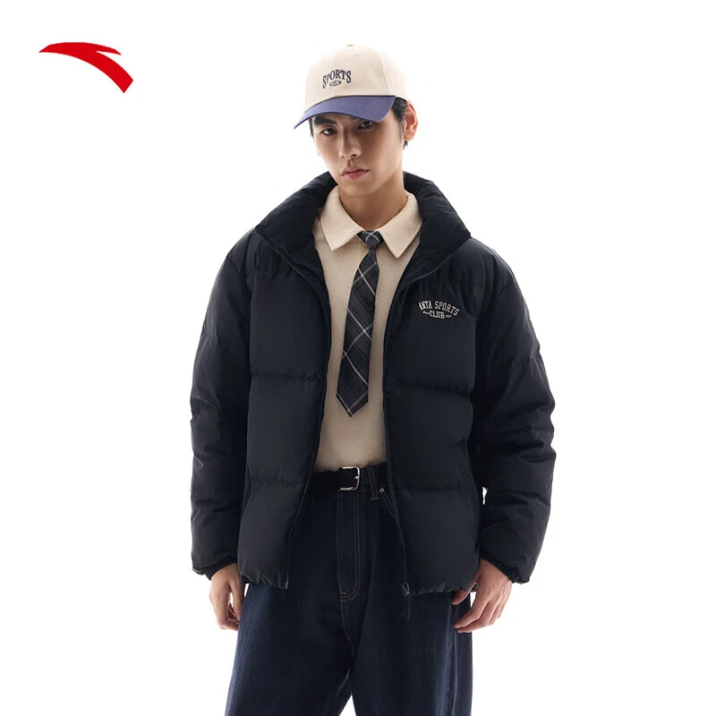 ANTA/安踏冬季保暖加厚羽绒服复古轻便防泼水男外套立领152448907
