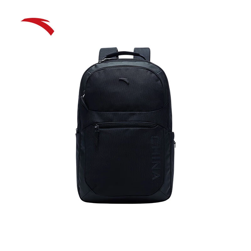 ANTA/安踏黑色运动双肩包通勤日常简约通勤户外旅行背包192447152